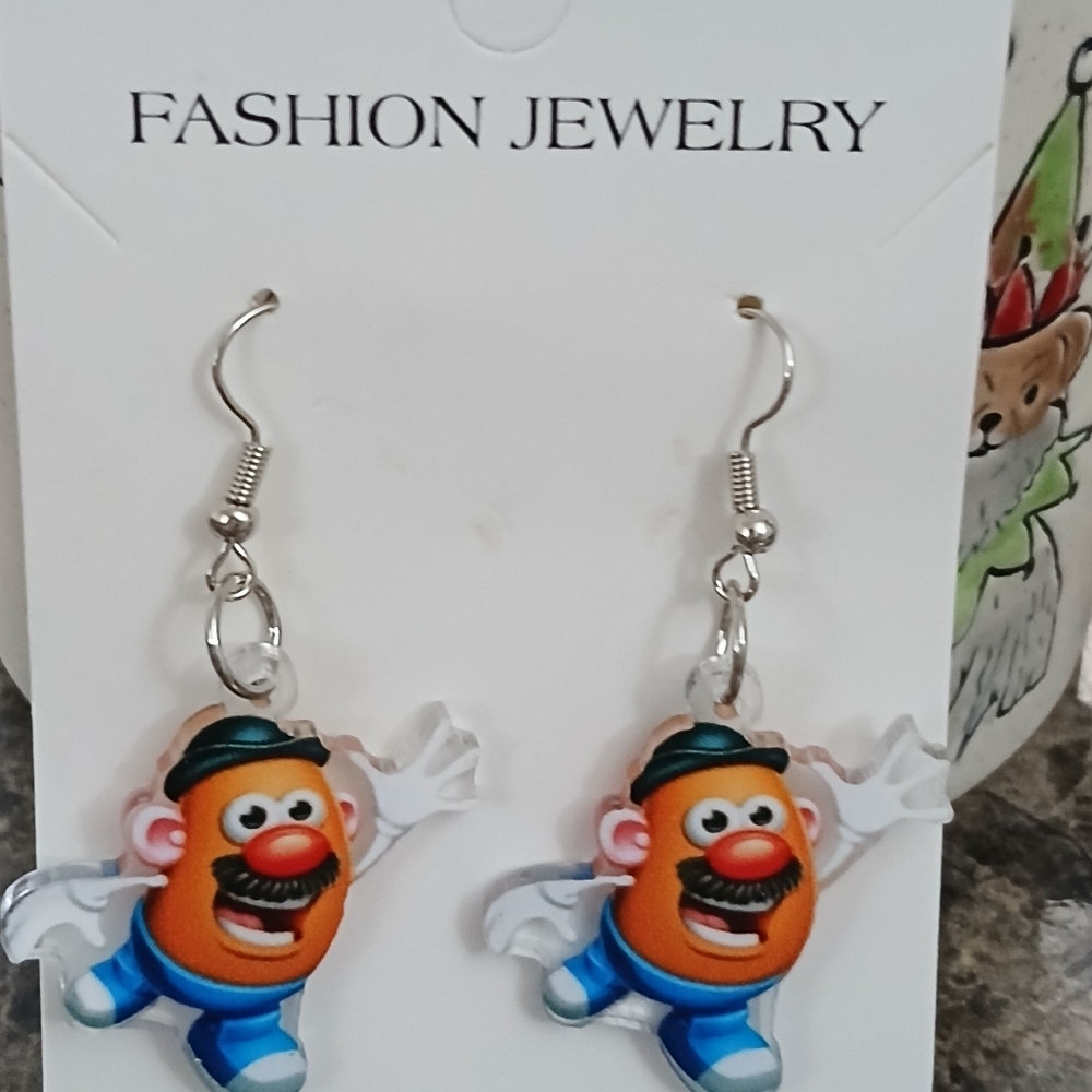New Mr Potato Head Acrylic Dangle Drop Earrings